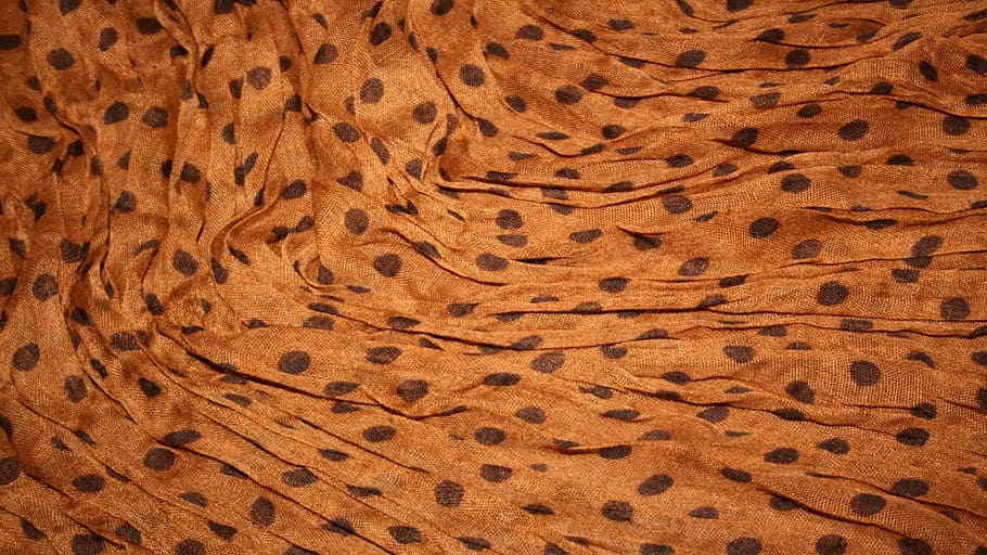 brown, black, polka-dot textile, textile, fabric, pattern, spots, texture, fabric background, cloth