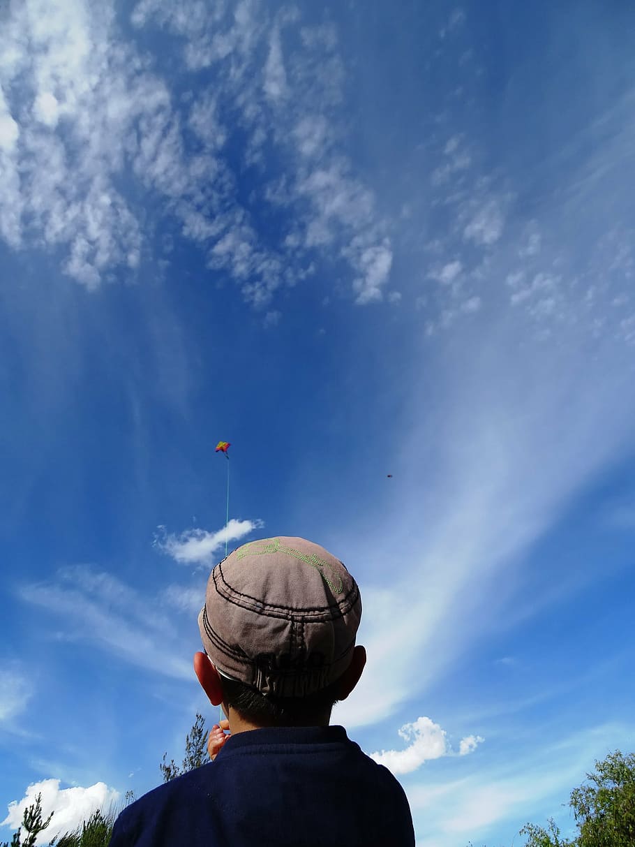 kite, child, height, game, childhood, sky, cloud, memory, toys, park