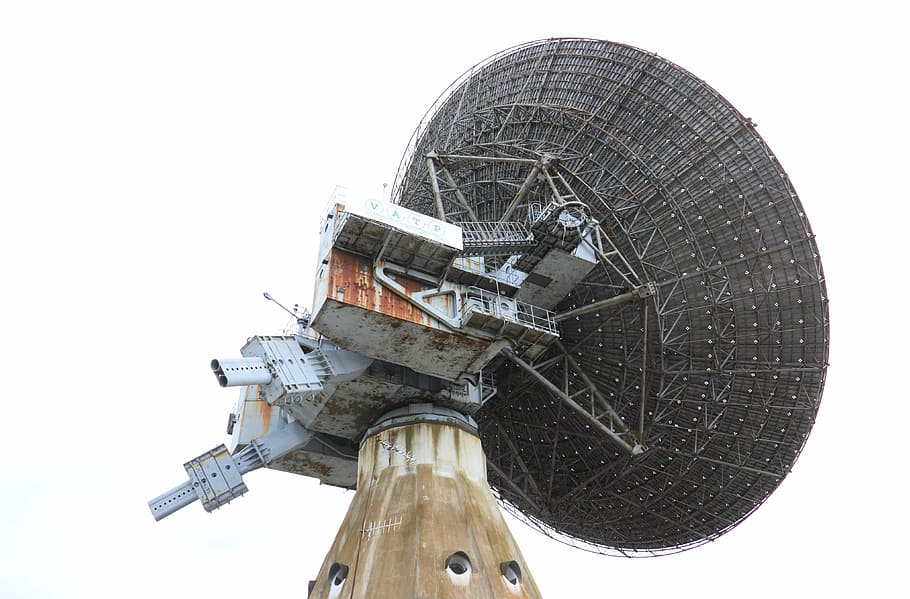 low-angle photography, satellite, latvia, irbene, radio, telescope, dish, 32m, antenna, receiver