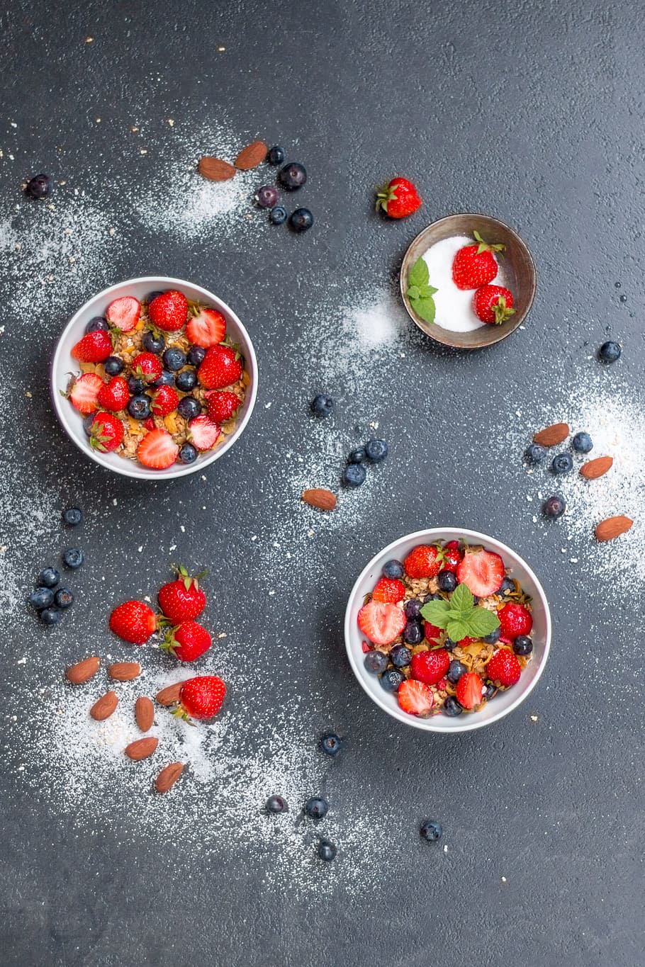 assorted berries, Müesli, Breakfast, Flake, Fruit, fruits, strawberries, oats, benefit from, muesli