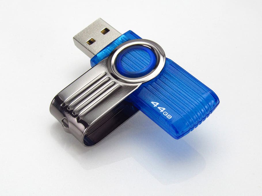 flashdisk, usb, drive, arquivos, memória, dados, fundo branco, azul, tecnologia, foto de estúdio