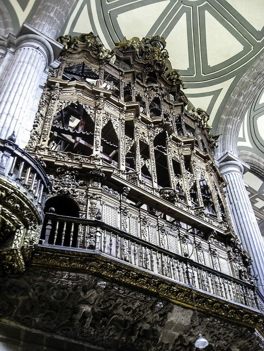 organ case, cathedral, View, Mexico City, church, photos, instrument, music, organ, public domain