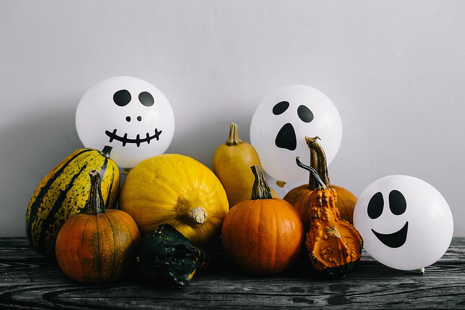 sayuran, musim gugur, lucu, hantu, boo, Pumpkins, dan, Halloween, makanan dan minuman, labu