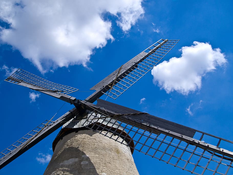 Windmill, Force Of Nature, Grain, Grind, flour, food, cereals, agriculture, nutrition, millstone