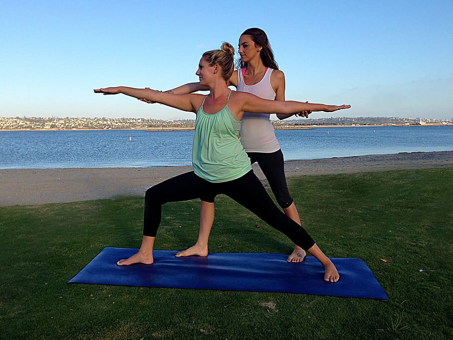 Yoga, Bay, Outdoor, yoga by the bay, outdoor yoga, women, healthy Lifestyle, exercising, outdoors, adult