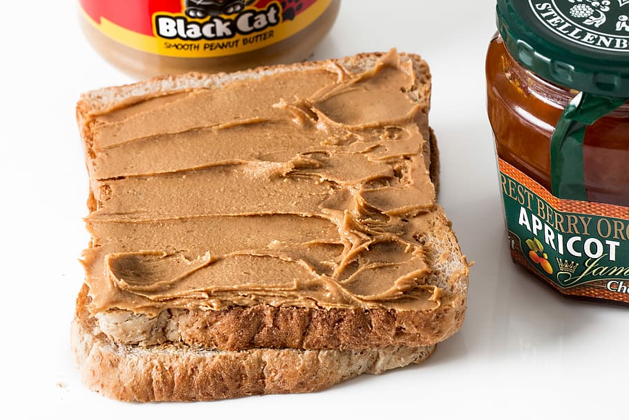 peanut butter, toast, spread, breakfast, jam, sandwich, snack, healthy, nutrition, protein
