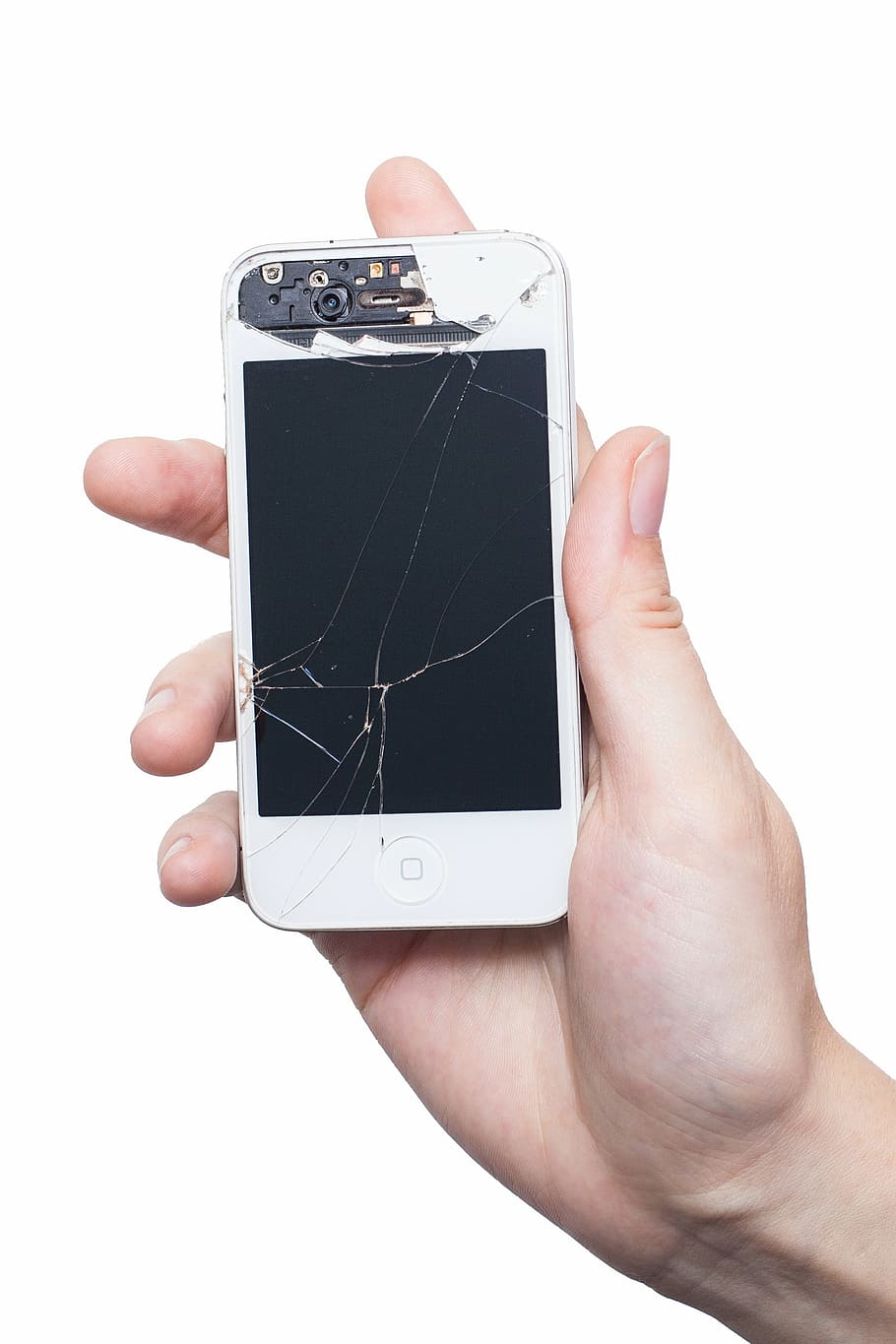 iphone, mobile phone, smartphone, display, broken, display damage, apple, touch screen, ad, technology
