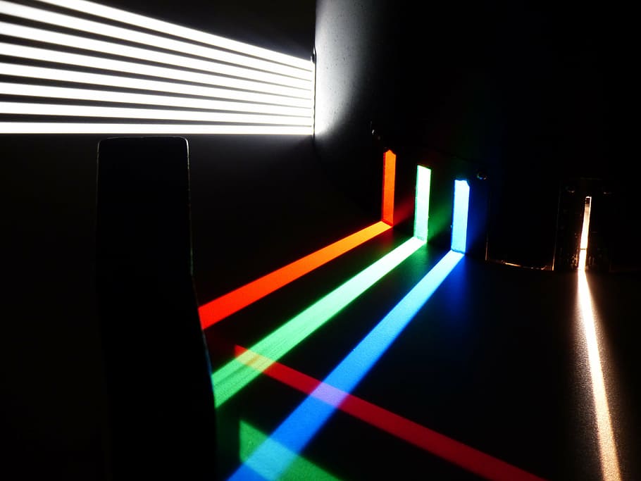 assorted-color decors, spectrum, light spectrum, optics, prism, light beam, light guide, attempt, physics, experiment