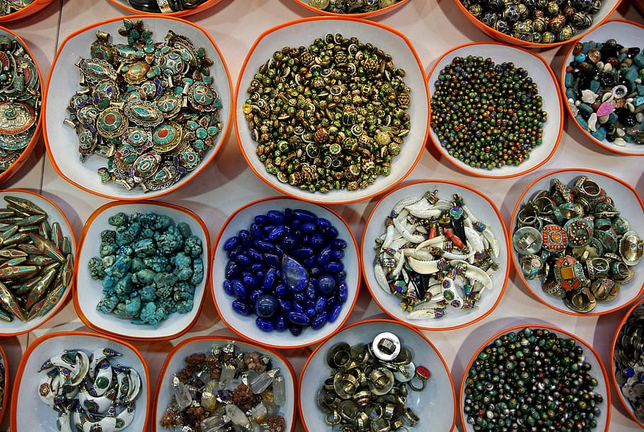 assorted, bead lot, white, bowl lot, grand bazaar, istanbul, turkey, knick knack, jewellery, craft
