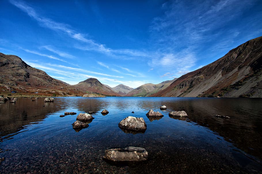 Air Limbah, Distrik Danau, Cumbria, Inggris, alam, lanskap, langit, musim panas, pemandangan, danau
