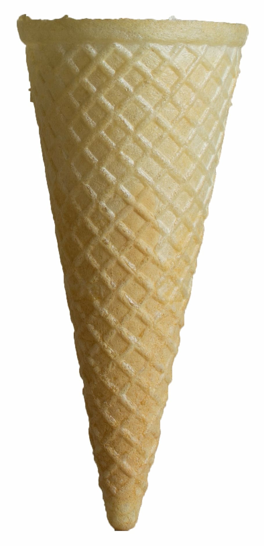 brown, ice cream cone, isolated, ice, cone, cream, crispy, empty, crunch, white background