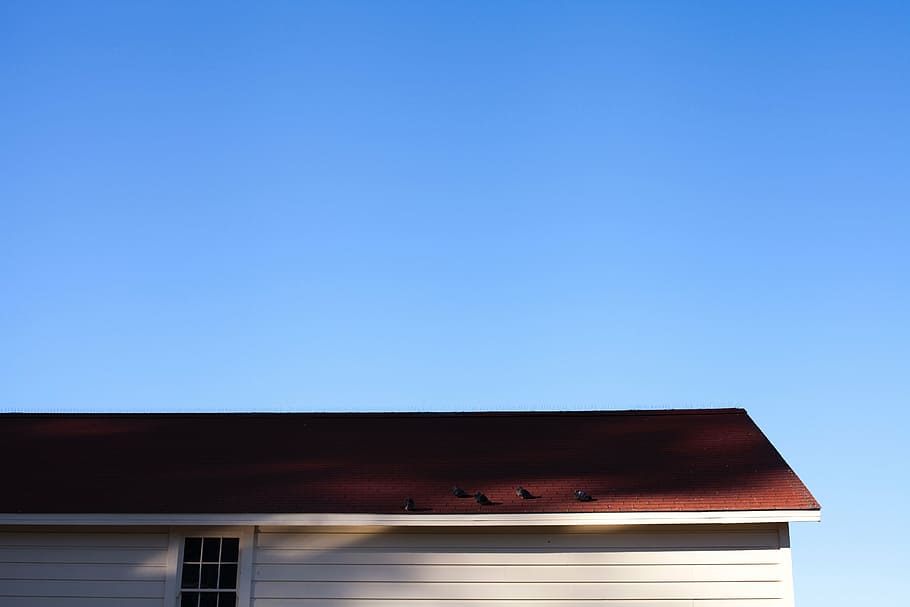 marrom, branco, casa, azul, céu, dia, antena, construção, telhado, arquitetura
