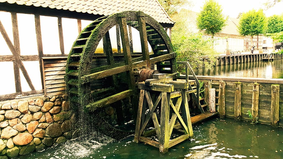 mill, water mill, old, mill wheel, worn, watermill, water, water wheel, river, day