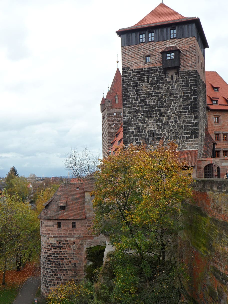 Kastil Kekaisaran, Nürnberg, kastil, batu, kebanggaan, agung, suasana musim gugur, suasana, abad pertengahan, bangunan