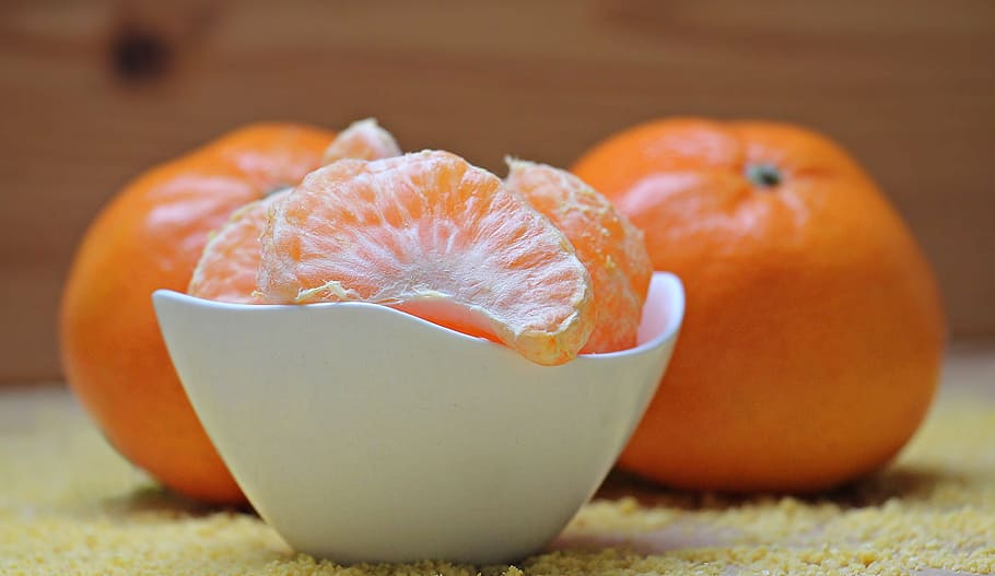 orange, fruit, ceramic, bowl, tangerines, citrus, clementines, citrus fruit, vitamins, juicy