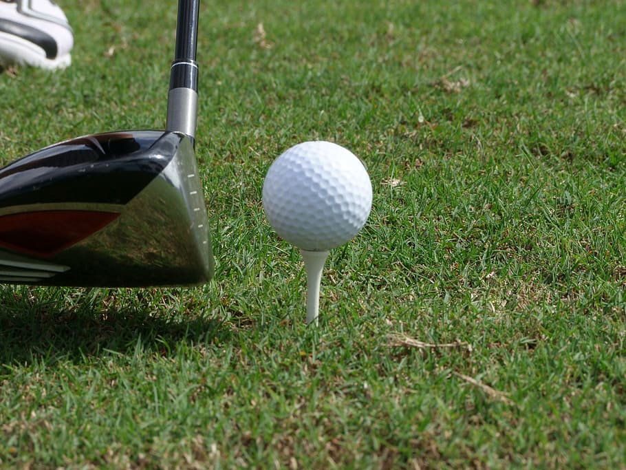 golf ball, black, golf club, golf, ball, tee, golf clubs, green, rush, sport