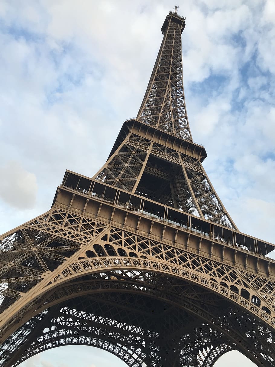 Bajo Fotografía De ángulo Torre Eiffel París Eiffel Torre Desde