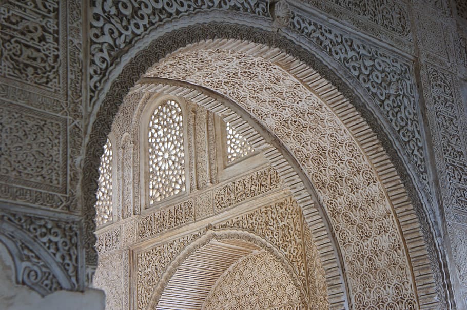 spanyol, alhambra, arab, istana, ornamen, Arsitektur, struktur yang dibangun, lengkungan, sejarah, masa lalu