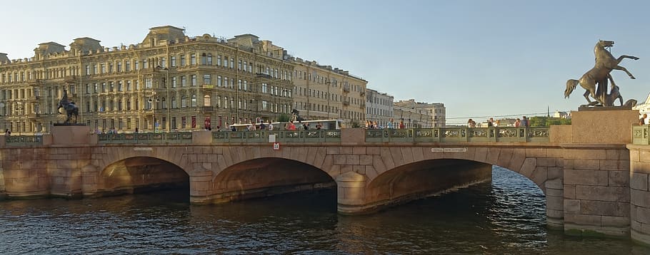 rusia, sankt petersburg, jembatan anichkov, jembatan, air, sungai, Arsitektur, struktur yang dibangun, tujuan wisata, jembatan - struktur buatan
