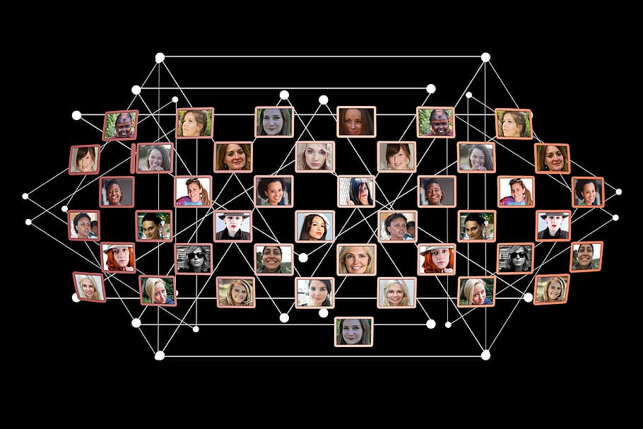 collage de fotos, mujeres, red, caras, social, juego, equipo, trabajo en equipo, unidos, promesa