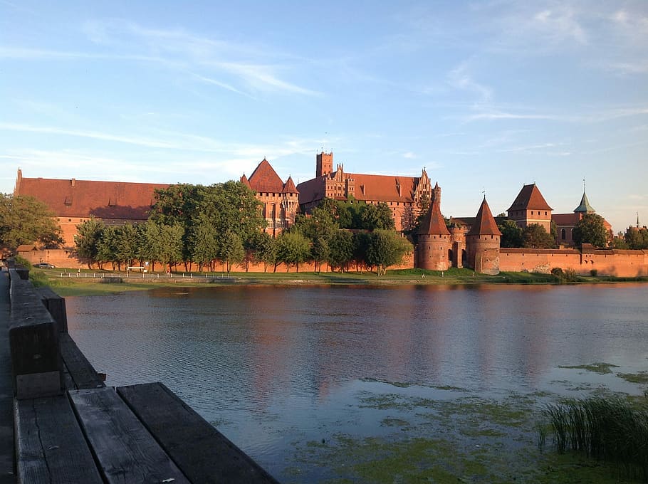Malbork, Polônia, Castelo, Medieval, Europa, velho, histórico, Marienburg, Teutônico, fortaleza