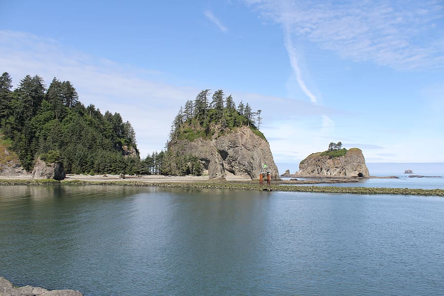 playa, naturaleza, montaña, playa de la push, agua, cielo, belleza en la naturaleza, paisajes - naturaleza, escena tranquila, tranquilidad