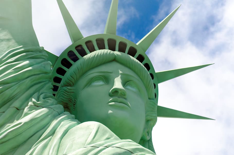 usa, las vegas, nevada, city, america, travel, statue of liberty, low angle view, sculpture, human representation