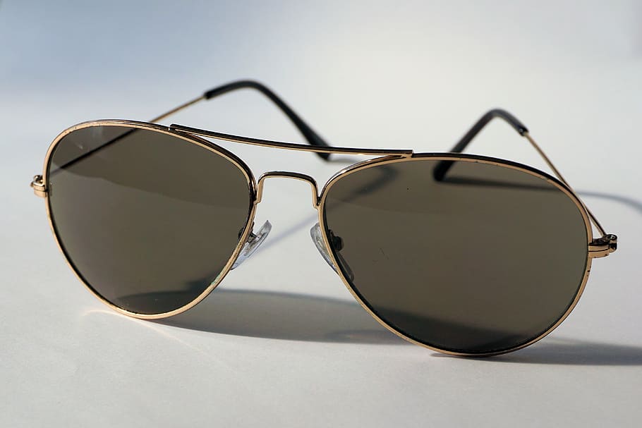 black, aviator sunglasses, stainless, steel frames, sunglasses, glasses, dark, sun, summer, protection