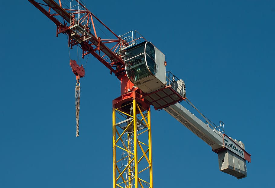 crane, site, building, lifting, pulleys, machinery, crane - construction machinery, sky, industry, clear sky