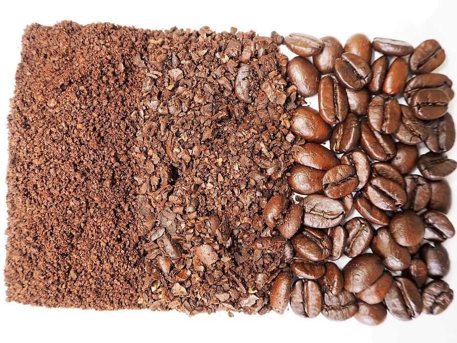 kopi, biji kopi, kacang, kopi biji utuh, tanah, latar belakang, aroma, coklat, makanan dan minuman, makanan