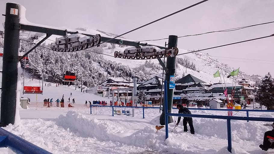 스키, 스키 센터, 바릴로체, 눈, 풍경, 산, 리프트, 겨울, 추운 온도, 건축물