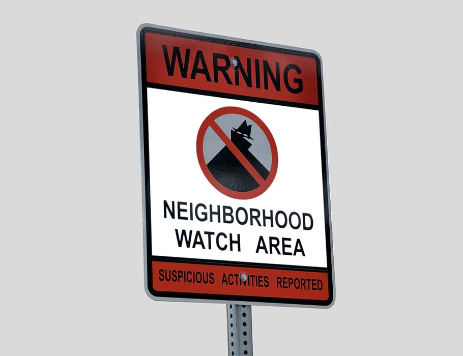 neighborhood watch, sign, signage, protection, crime, theft, security, protect, police, prevention