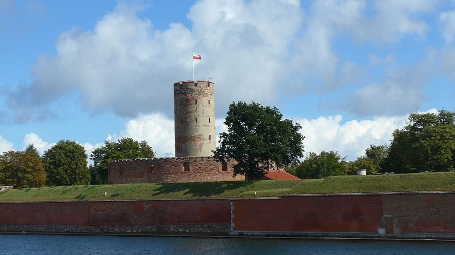 Gdańsk, Gdansk, Poland, weichselmünde fortress, military monument, cloud - sky, built structure, architecture, day, building exterior