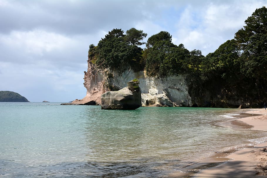 Cathedral Cove, Cove, New Zealand, New Zealand, Rock, Sky, new zealand, rock, beach, sea, ocean, holiday