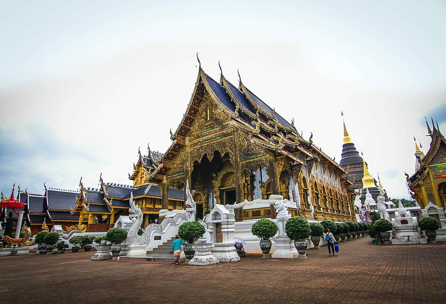 Wat Ban Den, Chiang Mai, Wat, Proibição, Den, Tailândia, história, arquitetura, dia, exterior do edifício