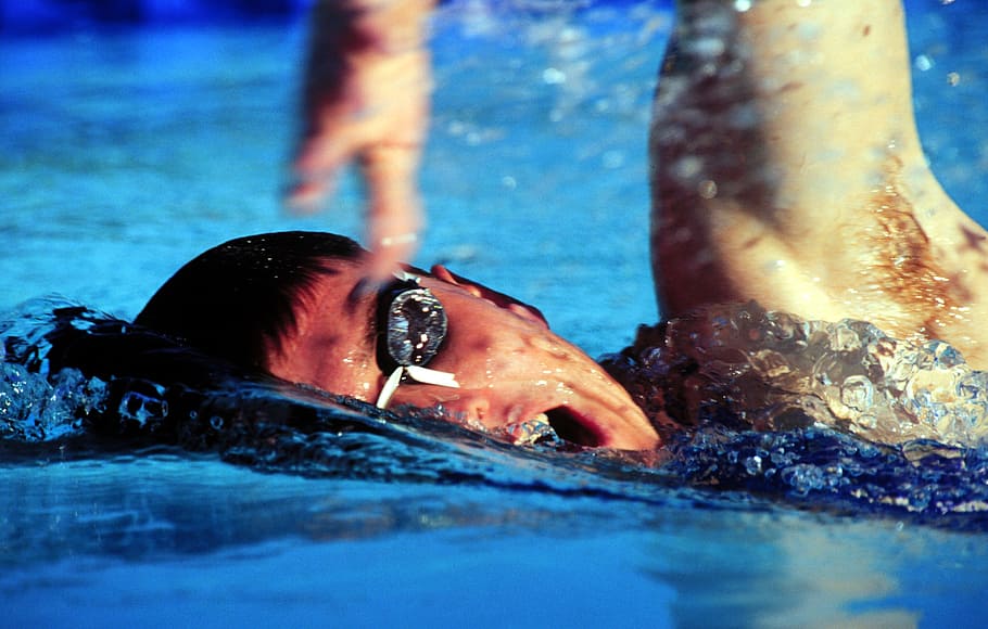 man, swimming, pool, swimmer, training, water, goggles, fitness, male, race