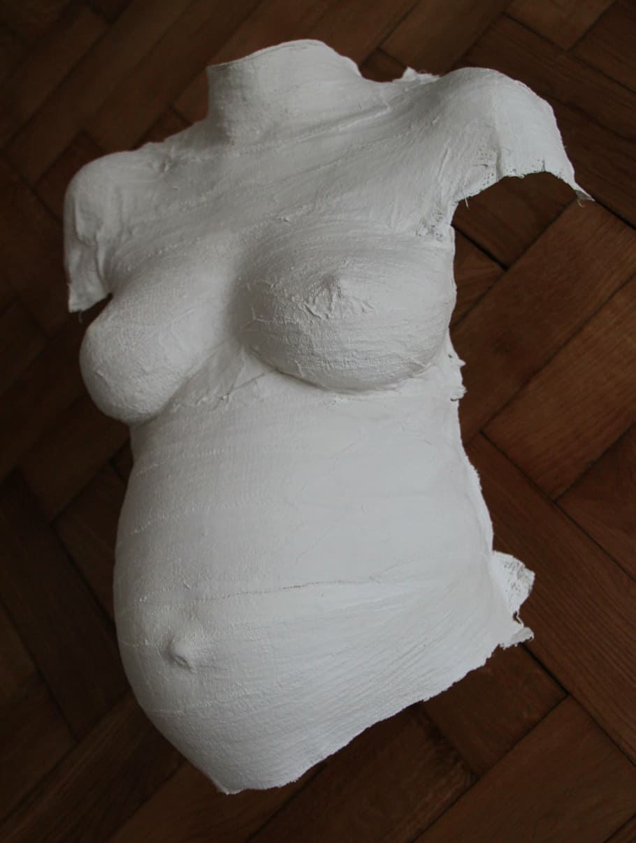 torso, pregnancy, the expectations of the, gypsum, mask, the female body, belly, breast, form, statue