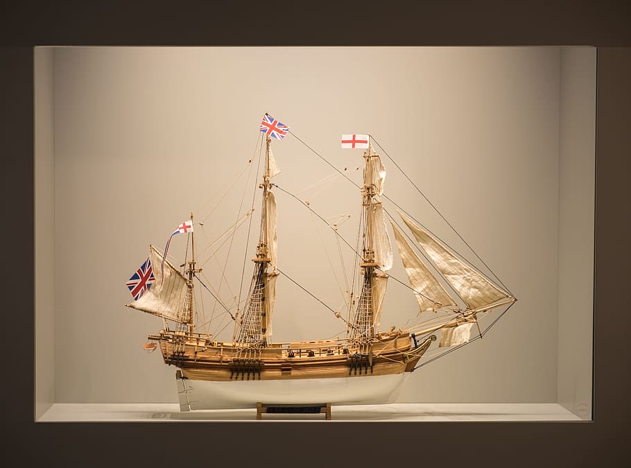 Barco, modelo, barco de madera, Inglaterra, fragata, viejo, piratas, tinkered, ocio, diversión