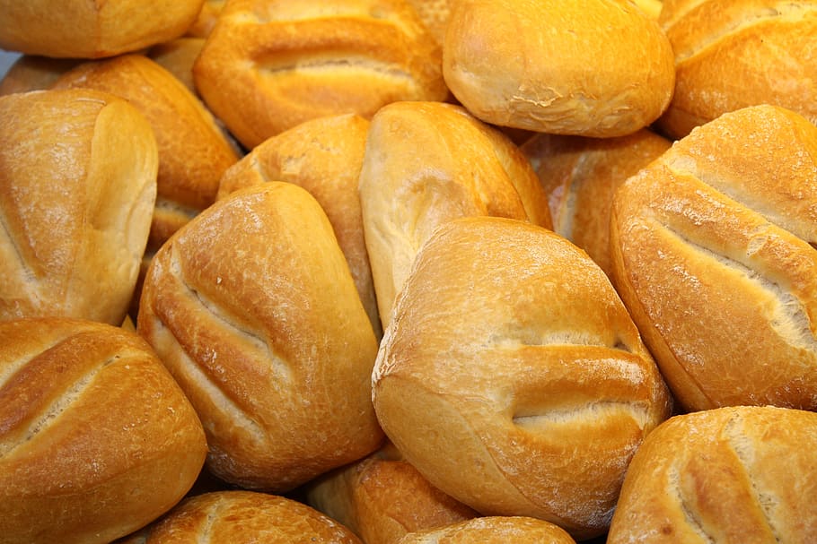 baked breads, roll, weizenbroetchen, bakery, small cakes, breakfast, cakes, food, food and drink, freshness