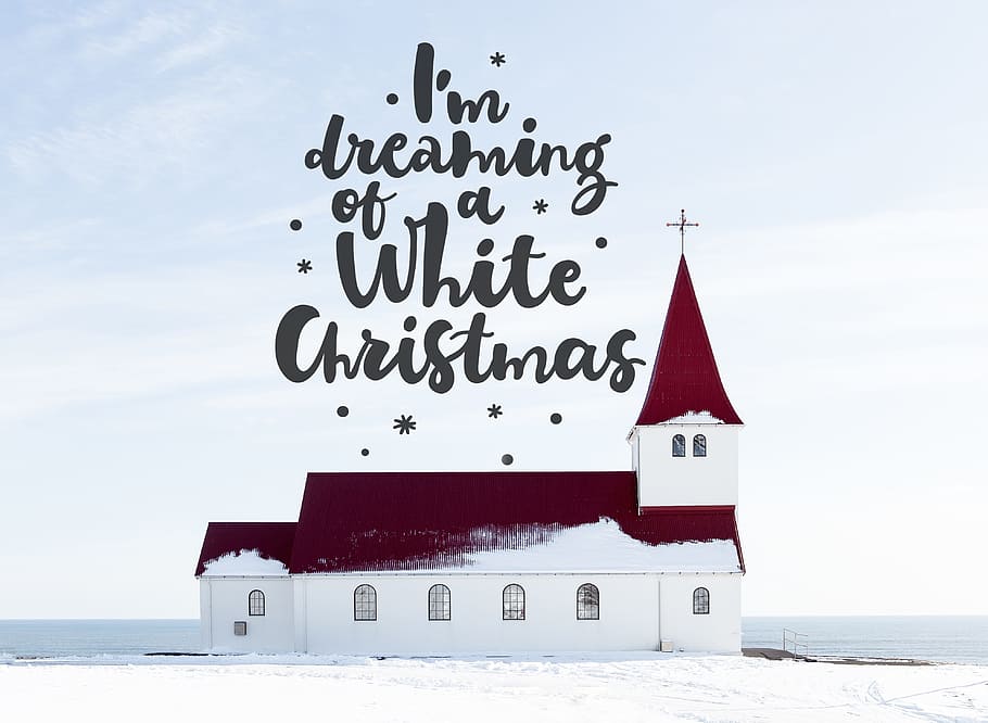 white, red, church painting, church, christmas, xmas, white christmas, winter, holiday, religion