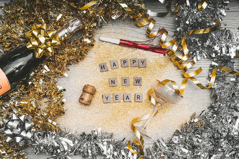 gay, brown, decors, happy new year, 2018, bling, celebration, text, christmas, holiday