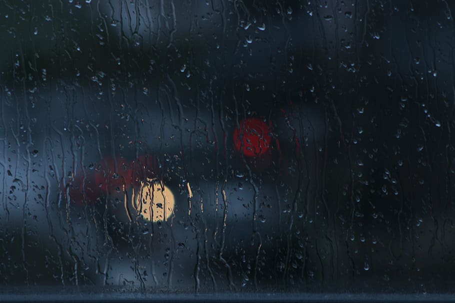 wet glass panel, rain, window, bokeh, glass, dark, raindrop, weather, wet, backgrounds