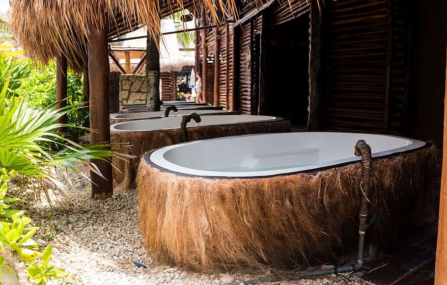 spa, coconut, bath tub, treatment, body, wellness, healthy, exotic, natural, tropical