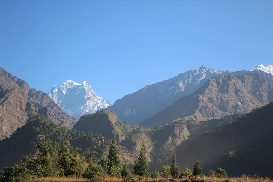 montanha, nepal, olá, himalaia, paisagem, montanhas, everest, neve, natureza, ásia