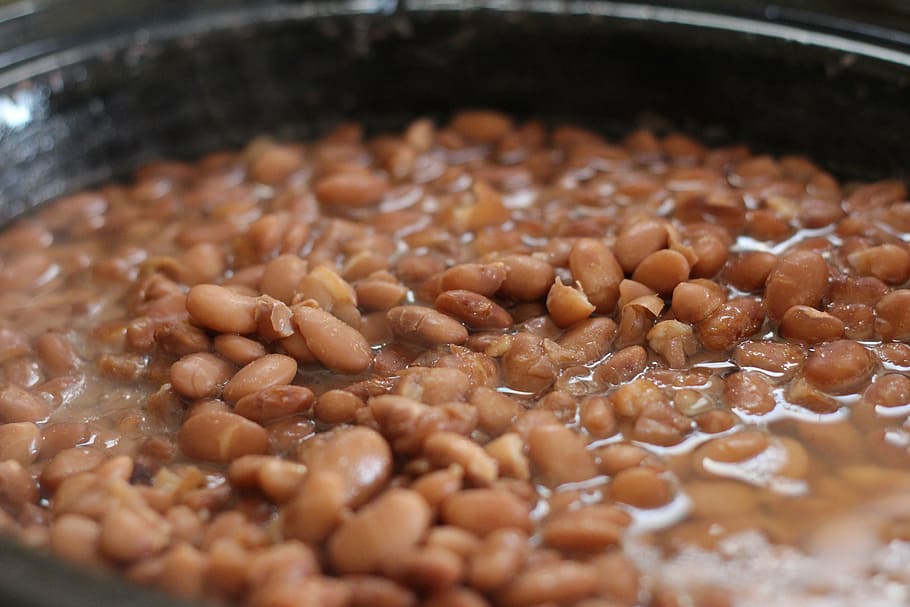 beans cooking, black, pot, pinto beans, beans, cooking, food, southwestern, tasty, fresh beans