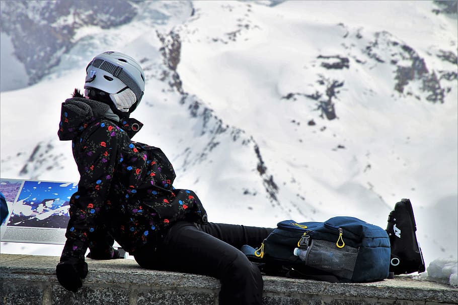 helmet, ski, jacket, one, snow, winter, cold, ice, sport, adventure