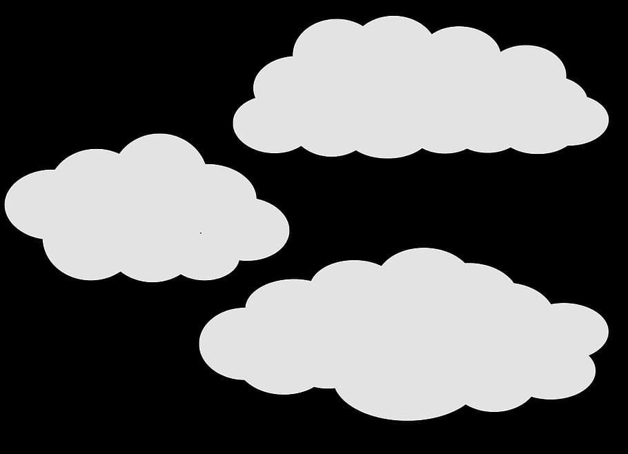 雲, 白, ペイント, 空, 漫画, クラウド-空, 人なし, 黒の背景, コピースペース, カットアウト