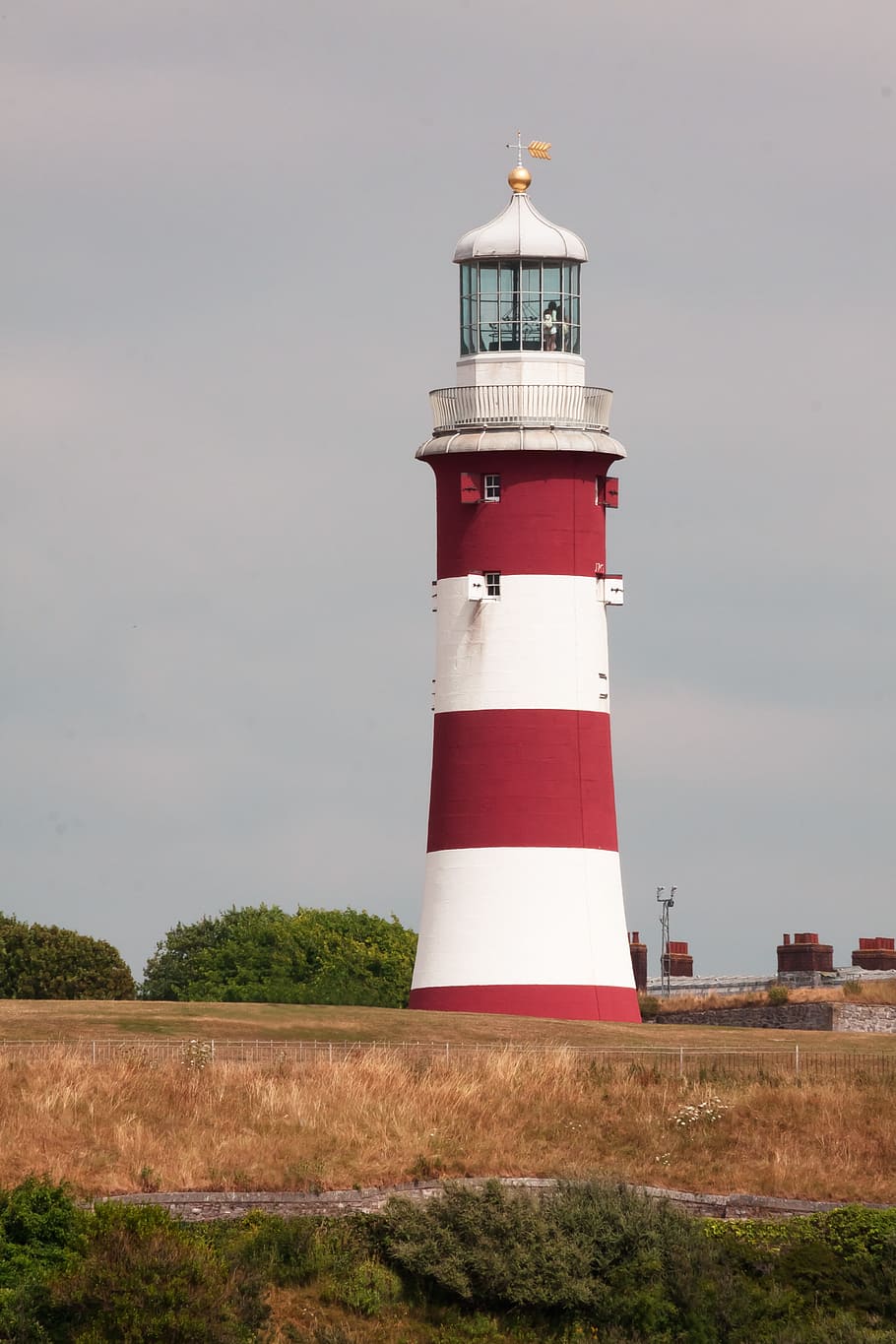 Lighthouse, White, Tower, Landscape, red, white, tower, landmark, building, nautical, england