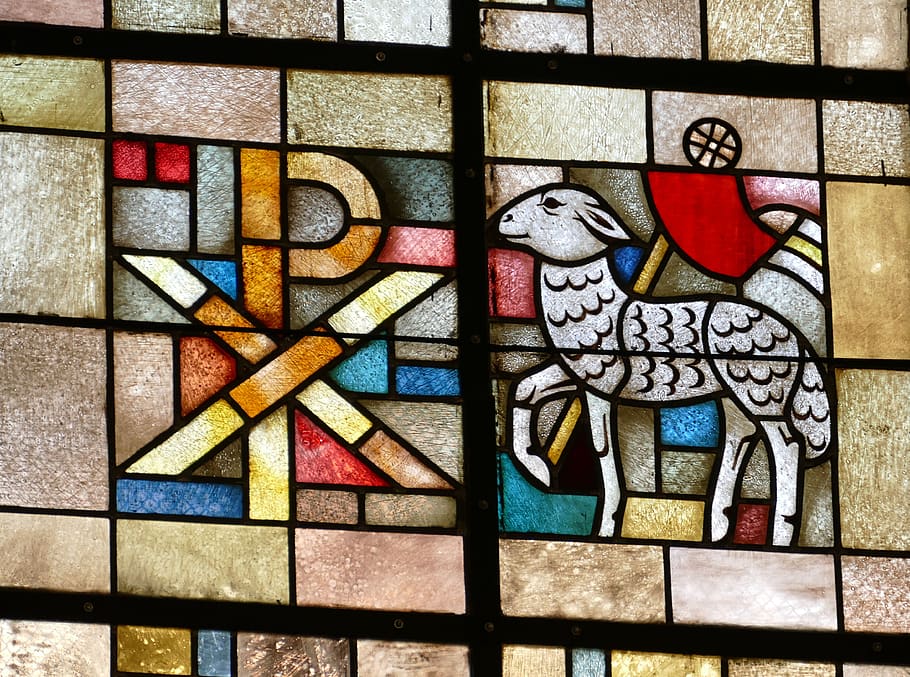 window, church, church window, stained glass, christianity, christian, lamb, christ, art and craft, creativity
