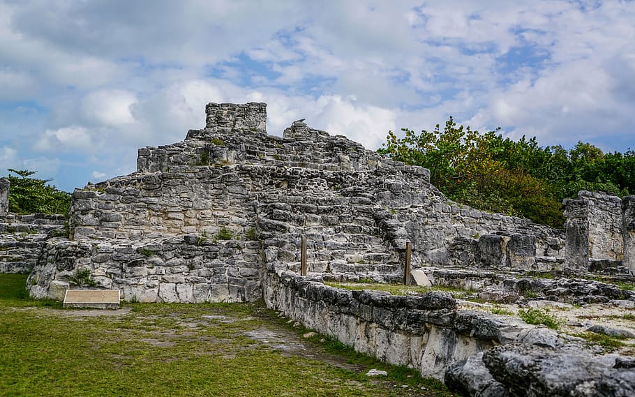formação rochosa cinza, el ray, cancun, méxico, arqueológico, natureza, antiga, ruínas, arquitetura, rocha